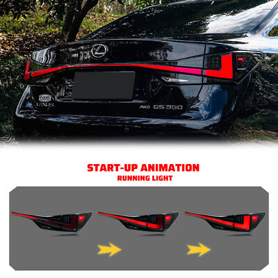 LED Tail Lights for Lexus GS350 GS200t GSF 2012-2020 Animation