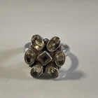 Vintage Sterling Silver Yellow Quartz Ring - Size 7 1/4