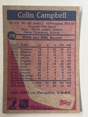 1984-85 Topps Hockey Card Pick From List !! - Picture 75 of 305