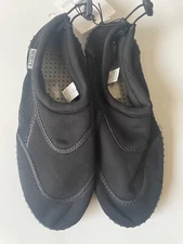 Norty Men's Water Shoes Pool Shoes Beach Slip On (Sizes 9 - 13 ) Black