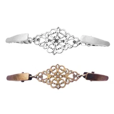 2Pcs Women Retro Multipurpose Antique Cardigan Clasp Dress Clips Back Cinch