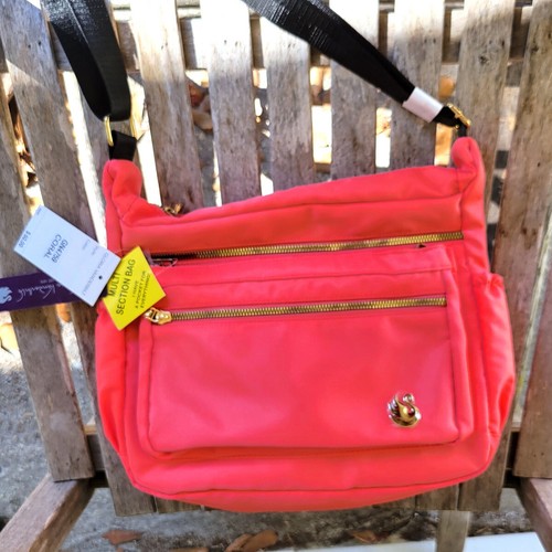 NWT GLORIA VANDERBILT Coral Nylon Multi Pocket Crossbody/Shoulder Bag - Picture 6 of 7
