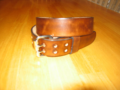 Custom Made Genuine Leather Belt - 1.5 Inch Wide, Double Prong Buckle, Dark Brown - Handcrafted Men's Accessory