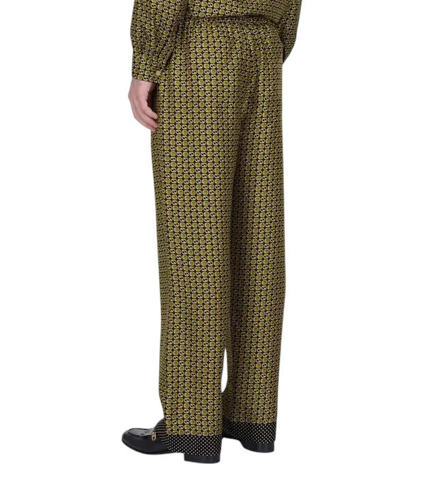 Auténticos Pantalones de Seda Gucci Geométricos Entrelazados G Para Hombre 747274 Nuevos $1750 Foto 3 de 4