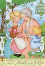 MOTHERING DO IT RIGHT-Handcrafted Mother's Day Magnet-w/ Mary Engelbreit art  