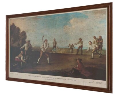 ''The Game Of Cricket As Played In The Artillery Ground'' Druck Gerahmtes Bild 