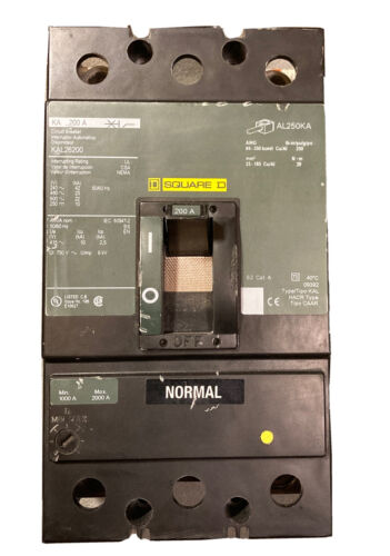 SQUARE D KAL26200,KA 200 Amp,2 Pole 600V MOLDED CIRCUIT BREAKER 600V 200A - Picture 2 of 12