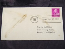 3c Dr. George Washington Carver single stamp First Day Cover no cachet typewritt