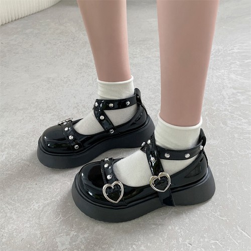 Women's Platform Lolita Shoes Thick Heel Bandage High Cross Heels Cute Pumps - Picture 3 of 14
