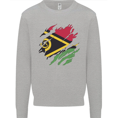 Torn Vanuatu Flag Day Football Kids Sweatshirt Jumper - Picture 82 of 94