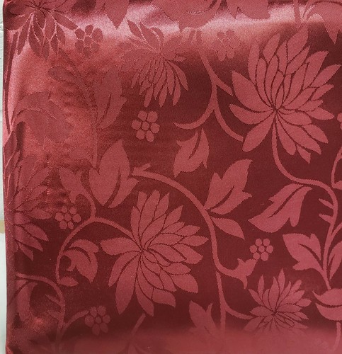 Printed Fabric Tablecloth, 60"x84" Oblong (6-8 ppl) EURO FLOWERS ON BURGUNDY,VL - Picture 5 of 18