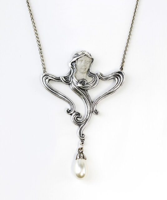 9901057 925er Silver Art Nouveau Collar according to Mucha L42cm PY9184 9901057 925er Silver Art Nouveau Collar according to Mucha L42cm PY9184