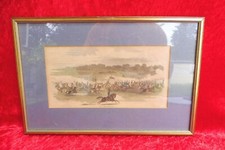 altes Bild ,Kupferstich ,Milit&auml;r ,Schlacht ,englische ,berittene Artillerie 1860