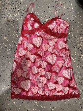 Pink JACLYN SMITH SLEEPWEAR Floral Hearts Strap Chemise/Size M