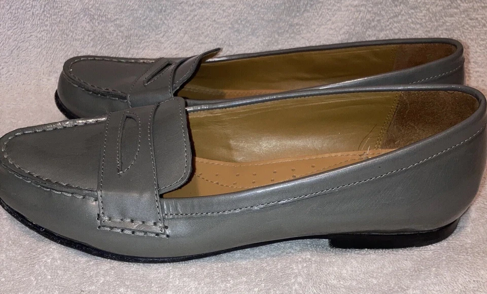 Zapatos Mocasines Sebago Darling Gris Charol Clásicos Penny Preppy Años 90 Talla 9 Foto 3 de 4