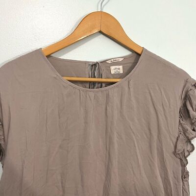 Aritzia Wilfred Gray Ardoise Tiered Flowy Babydoll Dress Boheme Boho Medium  | eBay