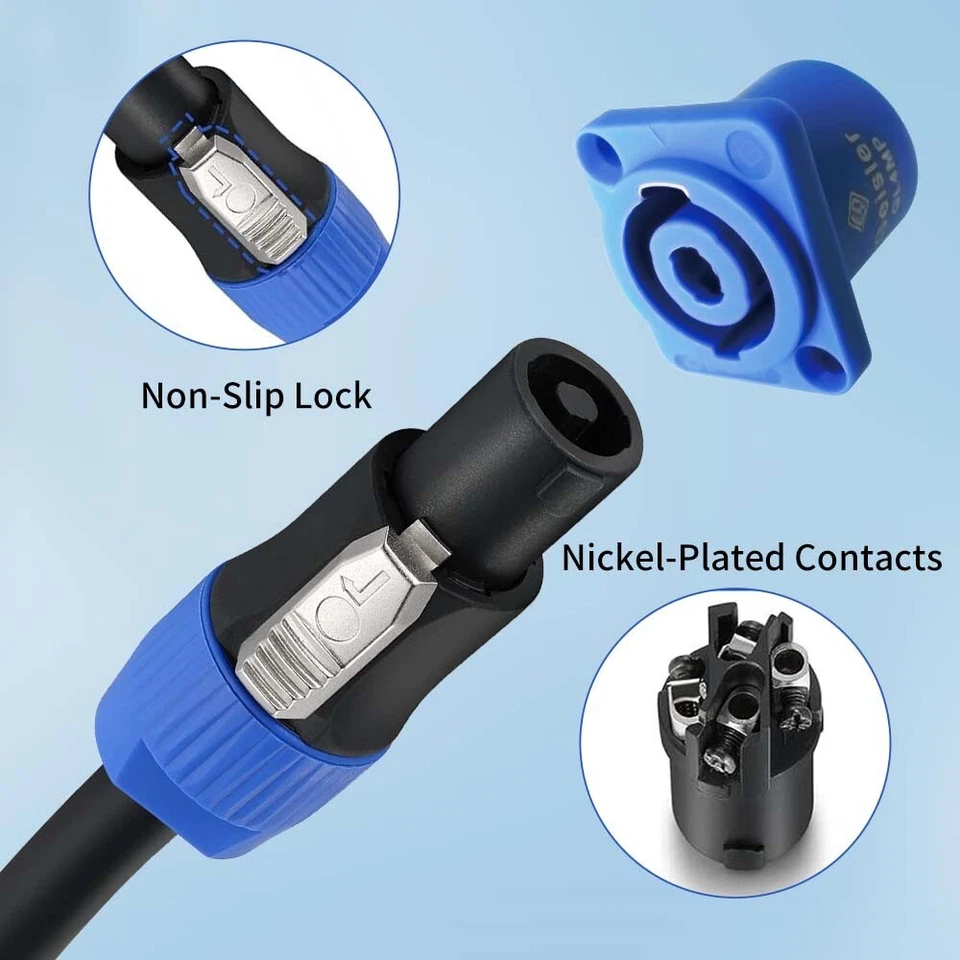 Speakon Plug Twist Lock 4 polos compatible con Neutrik NL4FC NL4FX NL2FX NLT4X Foto 2 de 4