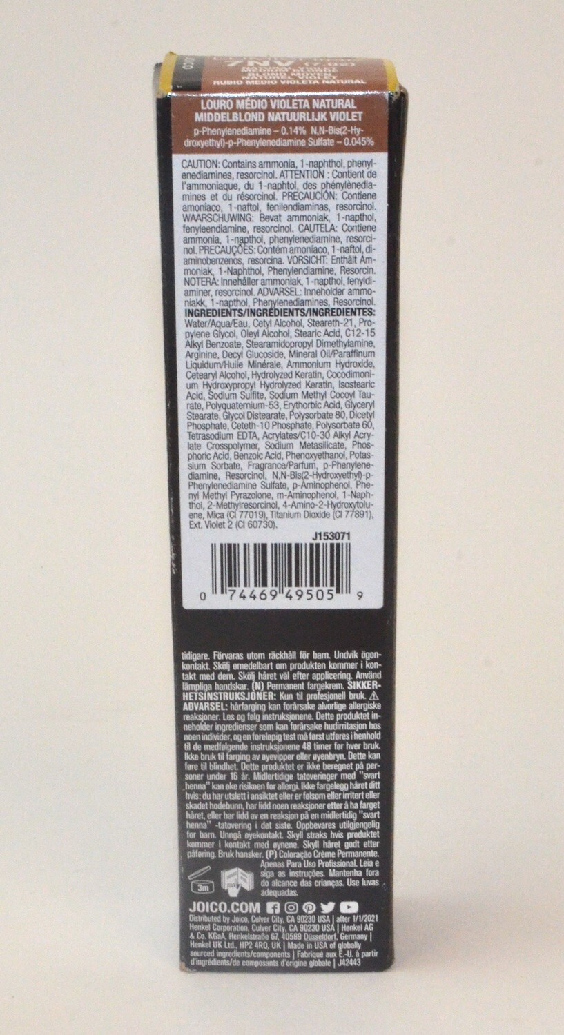 Joico LumiShine Repair+ Permanent Crème Color, 7NV, 2.5oz, Nat Violet ...
