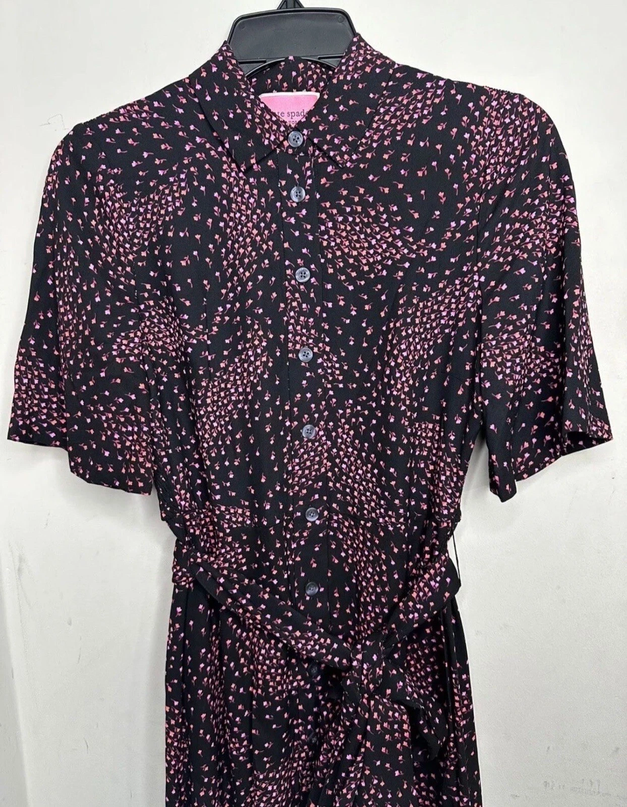 Camicia donna Kate Spade multicolore 4 prato cintura schiena fumè nuova con etichette $368