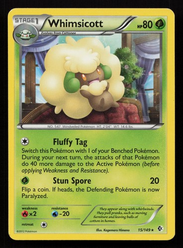 Whimsicott 15/149 Rare Boundaries Crossed Pokemon LP