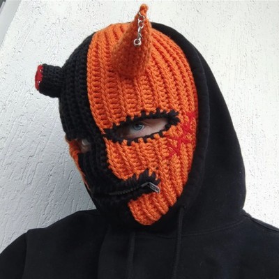 Kuhhorn Balaclava Hut Vollgesichtsmaske Halloween Kostüm Kopfbedeckung Unisex