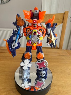 Power Rangers Deluxe Ninja Steel Blaze Megazord 100% komplett mit allen Raketen
