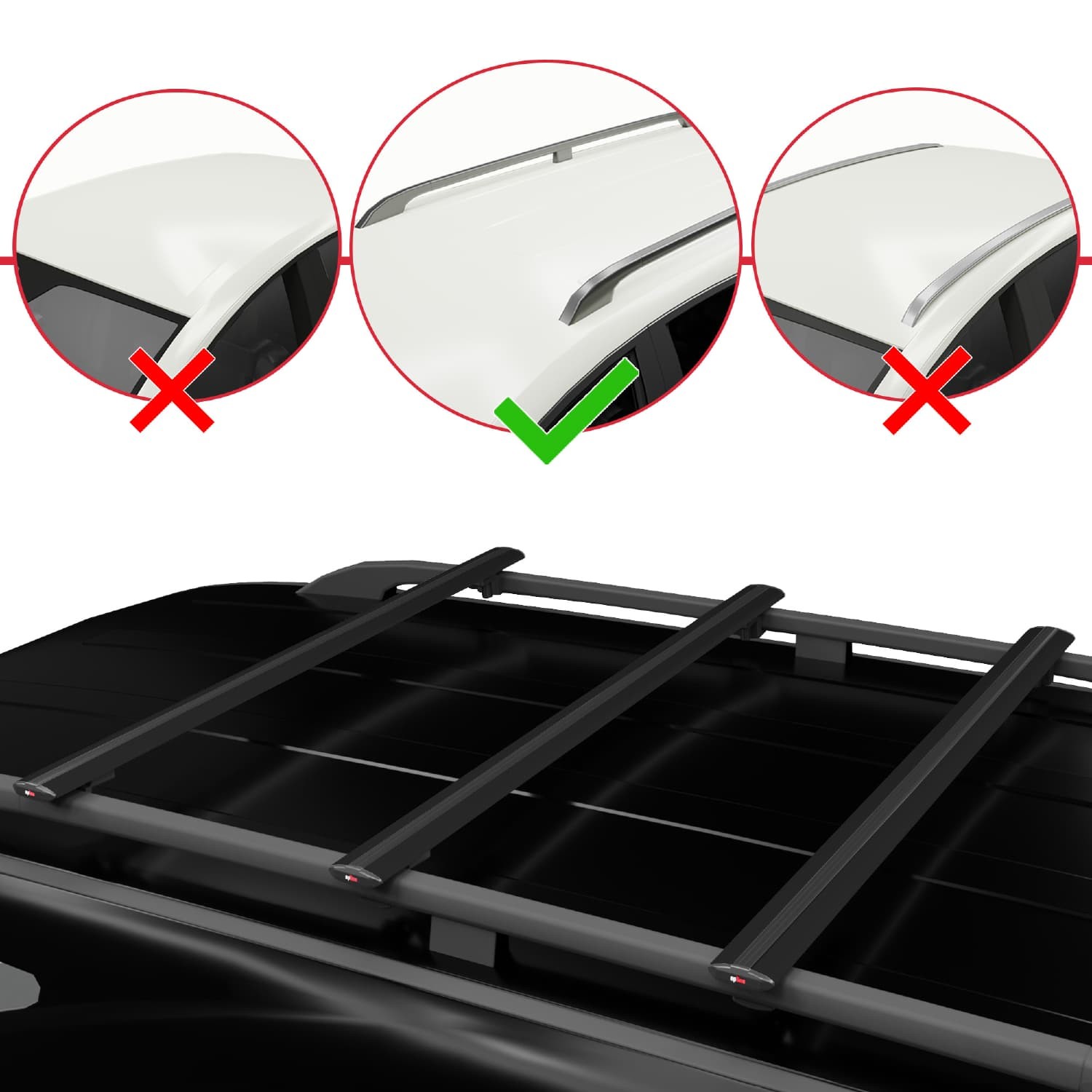 Barres de toit BASIC pour Mercedes EQV W447 de 2019 à 2026 rail noir - 2