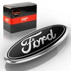Black & Chrome Front Grille Tailgate 9 inch Oval Emblem For Ford F150 Logo Badge