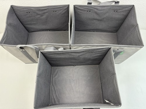 Reusable Grocery Bags 3 Pack “ Heavy Duty Reusable Shopping Bags With Box Shape - Picture 2 of 3