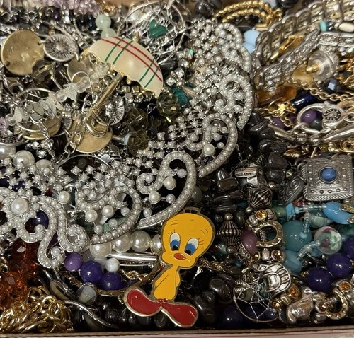 Vintage & Modern Some Signed Costume Jewelry Lot Full Small Priority Box # 84