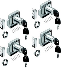 YOUTU 4 Pack Furniture Lock Cylinder Zinc Alloy Cam Locks for Cabinet Drawer 
