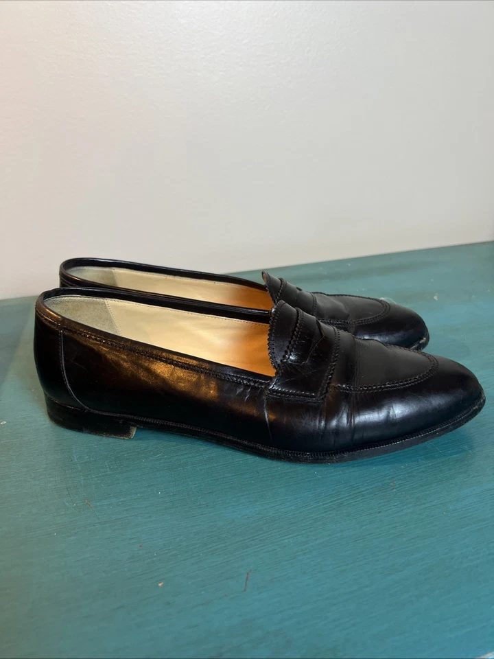 Mocasines Manolo Blahnik Perry de cuero de becerro negro talla 40,5 UE 10 EE. UU. Italia Foto 3 de 4