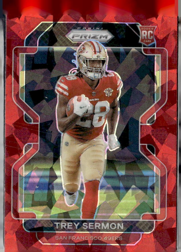 2021 Panini Prizm #354 Trey Sermon Red Ice RC San Francisco 49ers (F)