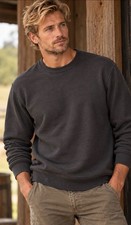 J.Crew Men's Charcoal Gray Waffle Knit Crewneck Sweatshirt Cotton Blend Medium