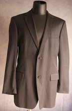 Hugo Boss Pasolini Movie Men's Suit Size 44L 34x31 Striped Black Virgin Wool