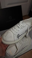 Versace White Leather Sneakers Medusa Head Logo Lace Up Comfort Men
