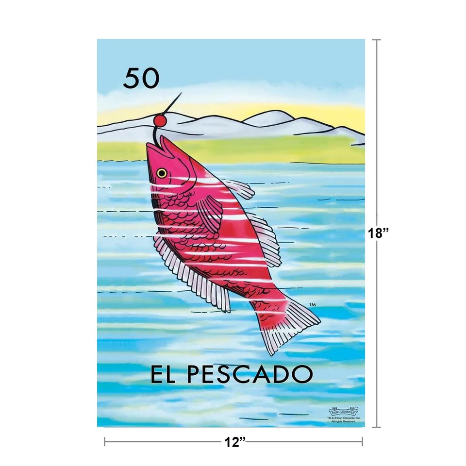 50 El Pescado Fish Loteria Card Mexican Bingo Lottery Poster 12x18 - Image 2 of 3