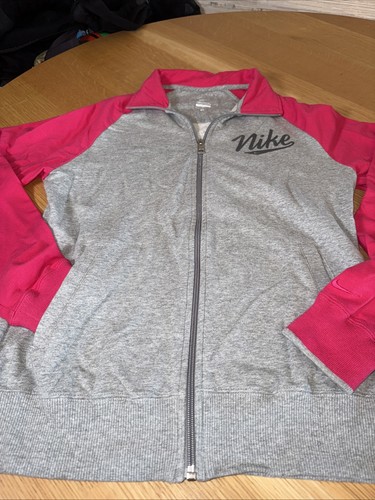 Nike Damenjacke Größe Medium rosa und grau durchgehender Reißverschluss Swoosh - Bild 2 von 8