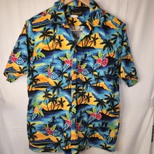 Vintage Island Aloha Wear Mens Shirt L Tropical Print USA Made Hawaii0511