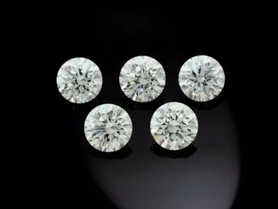 Round Loose CVD Diamond 5 Pcs Lot Lab Grown 2 mm IF Clarity D Color Certified