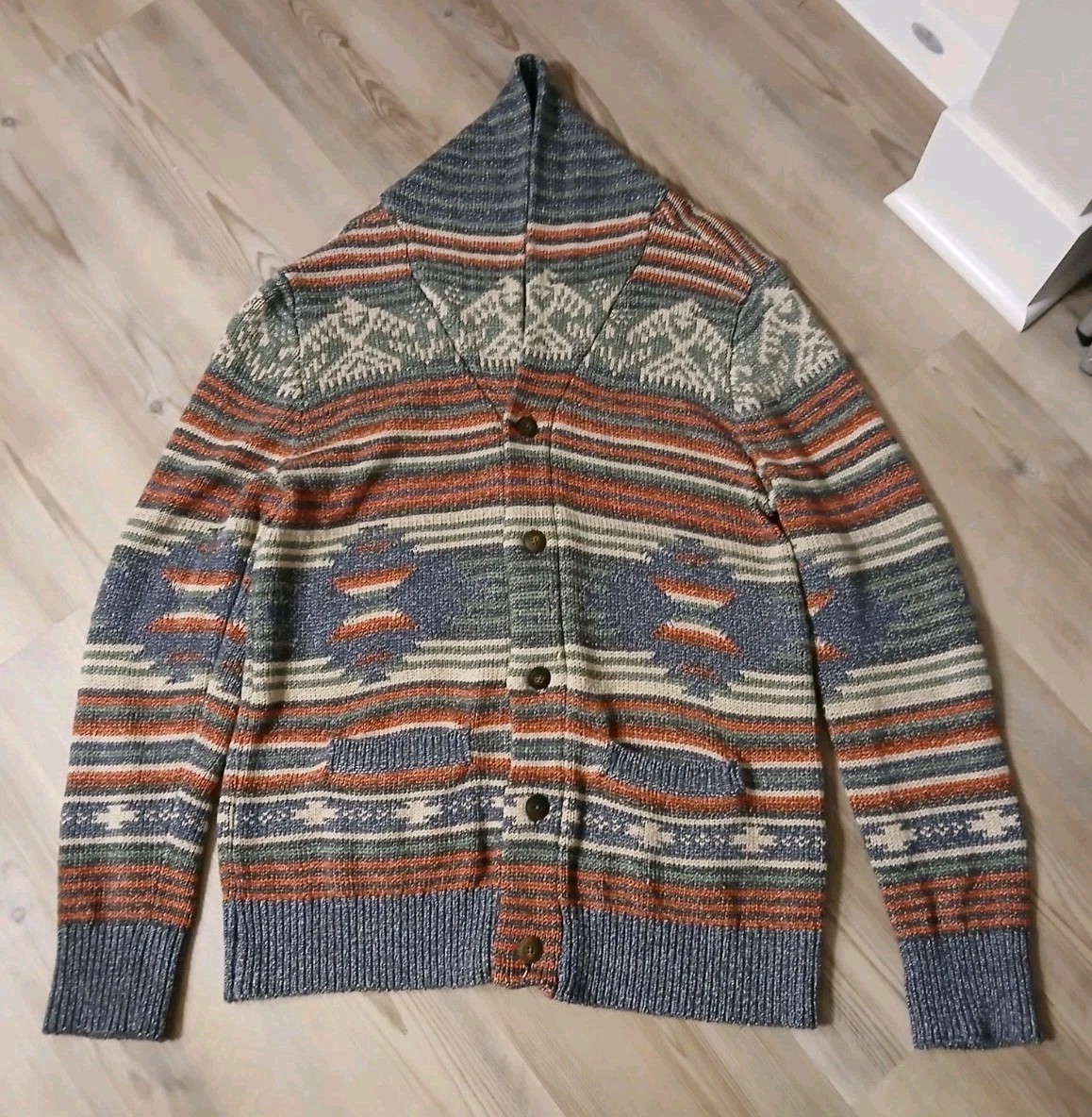 Faherty Thunderbird Serape Jacquard Button Knit C… - image 3