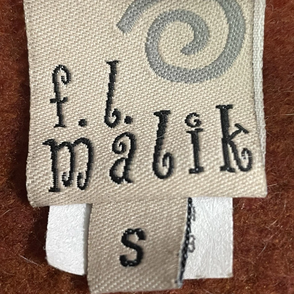 Antigo F.L. Cabo xale de pele de mohair marrom Malik feito nos EUA tamanho pequeno P - Imagem 3 de 4