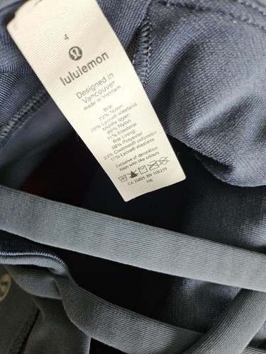 Lululemon Energy Bra High Neck Long Line Tough Medium Support Iron Blue 4 W2BZ1S - Picture 6 of 8