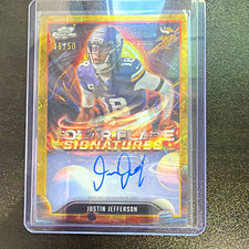 Topps 2025 Cosmic Chrome Justin Jefferson Vikings Solar Flares SFS-JJF /50 Auto