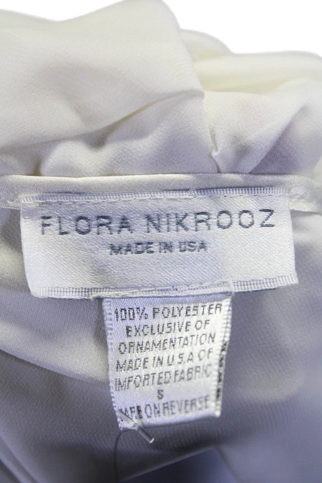 Flora Nikrooz Mujer Transparente Cuello en V Manga Larga Corbata Cintura Bata Blanca Talla S Foto 4 de 4