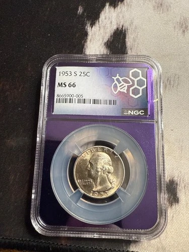 1953 S MS 66 George Washington Silver Quarter  NGC Certified Authentic
