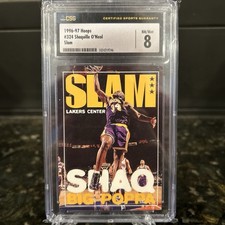 1996-97 Hoops #324 Shaquille O’Neal Slam Insert CSG 8 NM/Mint