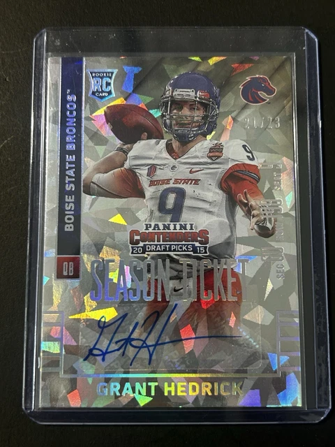 2015 Panini Contenders Draft Grant Hedrick Boise State Auto Cracked Ice /23