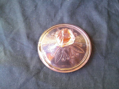Vintage Depression Glass Pink Adam Sugar / Candy Lid 3 1/4"
