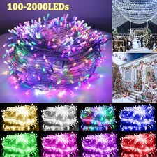 100M 2000 Mains LEDs Fairy String Lights Christmas In/Outdoor Garden Party Decor